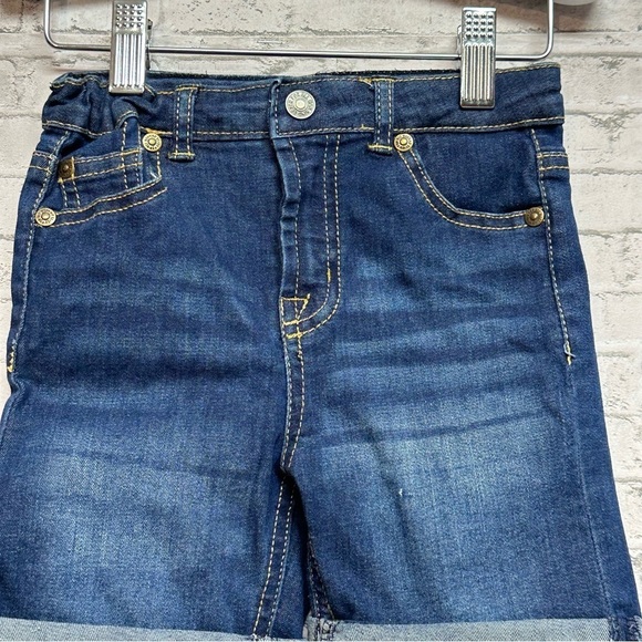 7 for All Mankind Toddler Size 3T Bermuda Cuffed Girls Jean Shorts - Picture 3 of 10